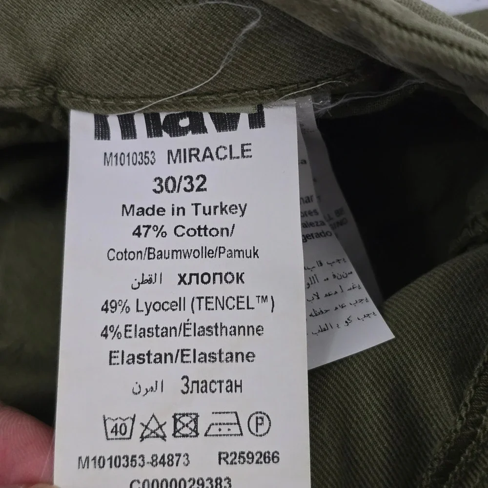 Mavi‎ Miracle High Rise Wide Leg Pants Olive Green Women's Size 30/32